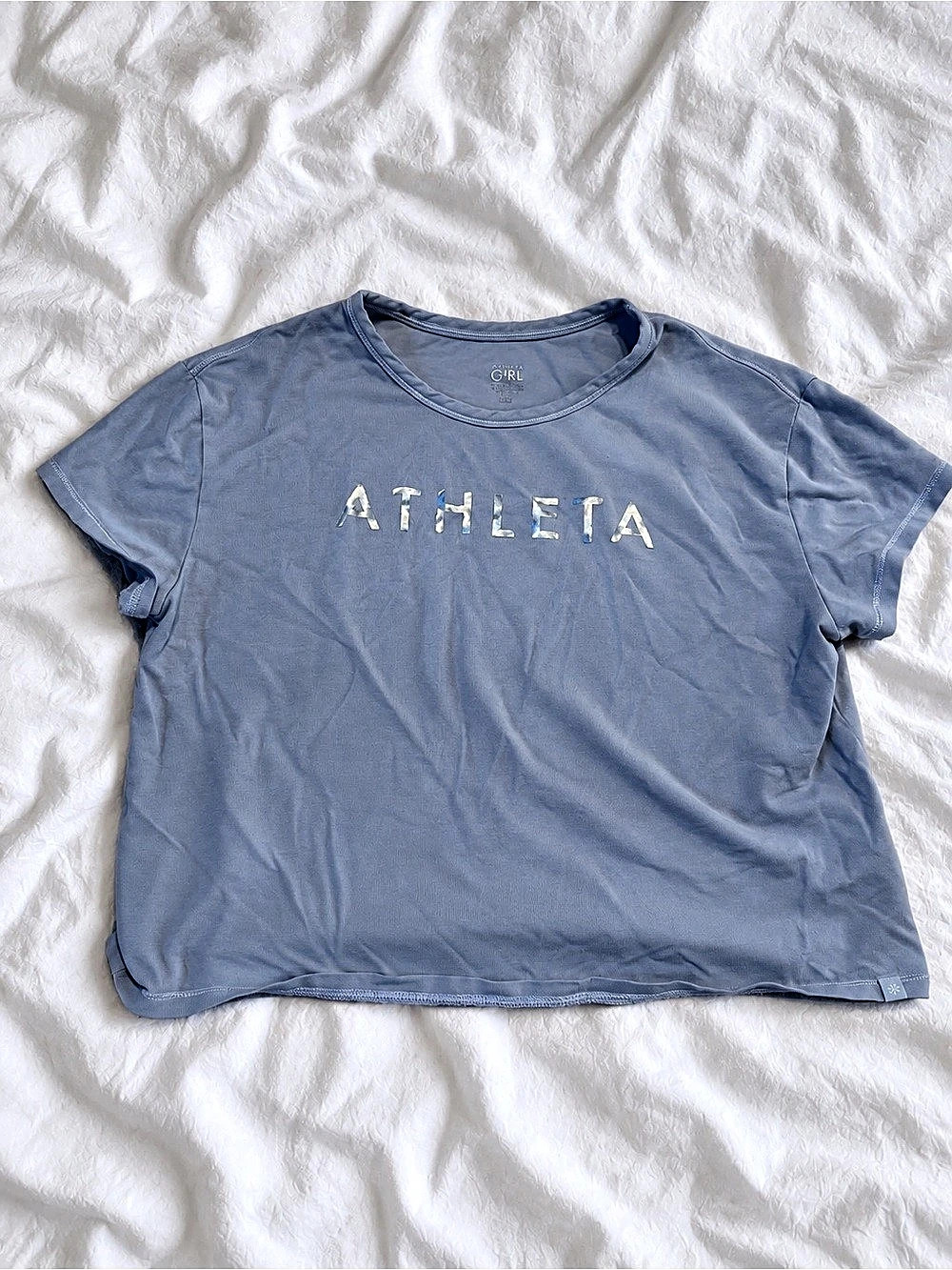 Athleta Girl Girls Blue Logo Tee Size Large (12)